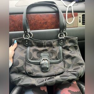Coach Black and Gray vintage Signature Tote Bag